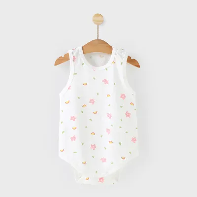 Kids Baby Boys Girls Summer Casual Cute Cartoon Animal Fruit Print Tank Top Sleeveless Romper