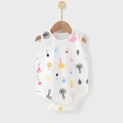 Kids Baby Boys Girls Summer Casual Cute Cartoon Animal Fruit Print Tank Top Sleeveless Romper