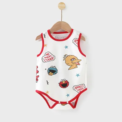 Kids Baby Boys Girls Summer Casual Cute Cartoon Animal Fruit Print Tank Top Sleeveless Romper
