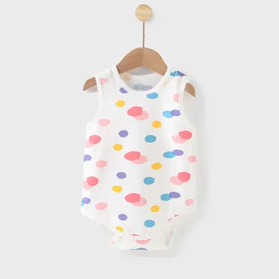 Kids Baby Boys Girls Summer Casual Cute Cartoon Animal Fruit Print Tank Top Sleeveless Romper