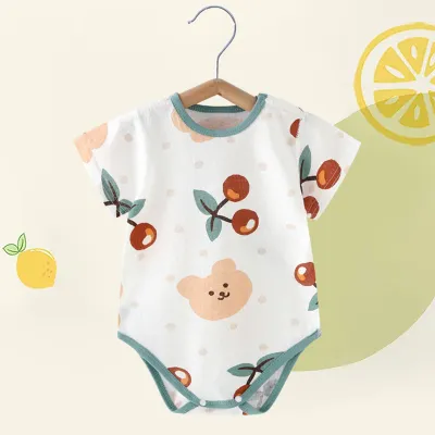 Kids Baby Boys Girls Summer Casual Cute Cartoon Animal Fruit Print Tank Top Sleeveless Romper