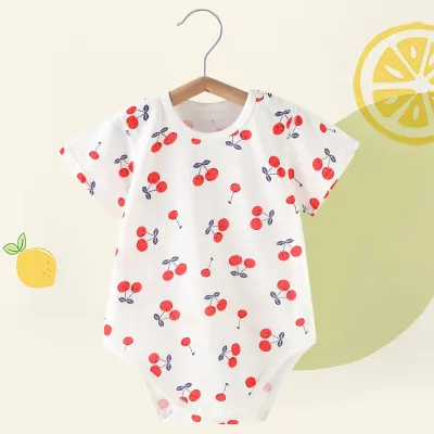 Kids Baby Boys Girls Summer Casual Cute Cartoon Animal Fruit Print Tank Top Sleeveless Romper
