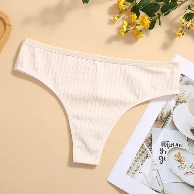 Women Seamless Cotton Low Waist Panties Solid Color Underwear