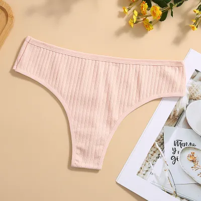 Women Seamless Cotton Low Waist Panties Solid Color Underwear