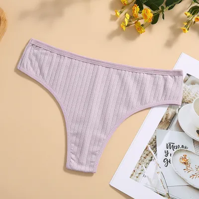 Women Seamless Cotton Low Waist Panties Solid Color Underwear