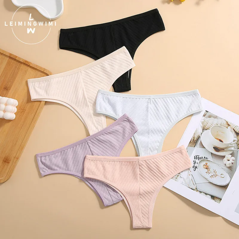 Women Seamless Cotton Low Waist Panties Solid Color Underwear