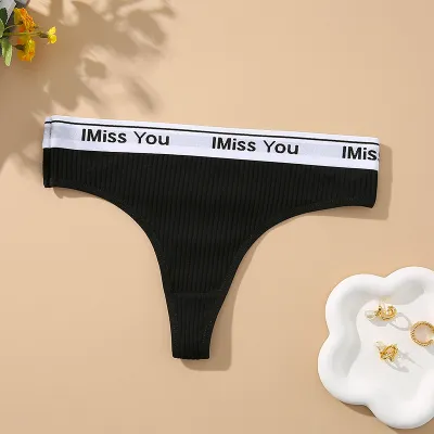 Women's Pure Cotton Traceless Low Waist Letter Underwear