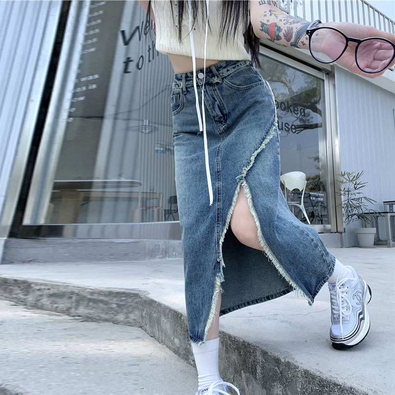 Wholesale Women Fashion High Waist A- Line Split Irregular