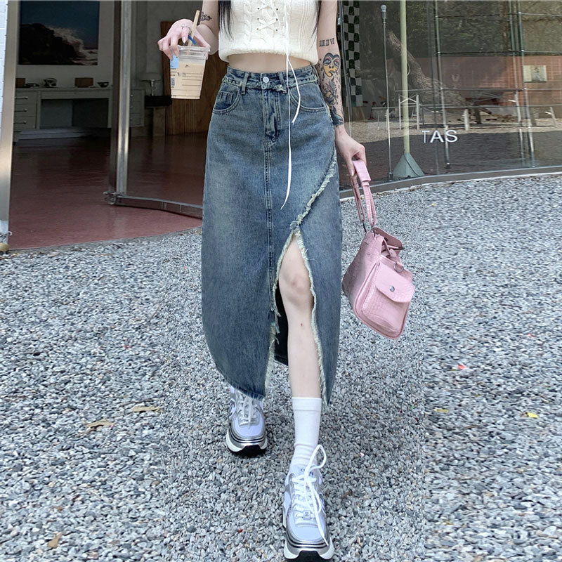 Wholesale Women Fashion High Waist A- Line Split Irregular