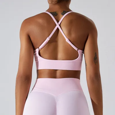 Women Seamless Sports Bra Solid Color Yoga Wear