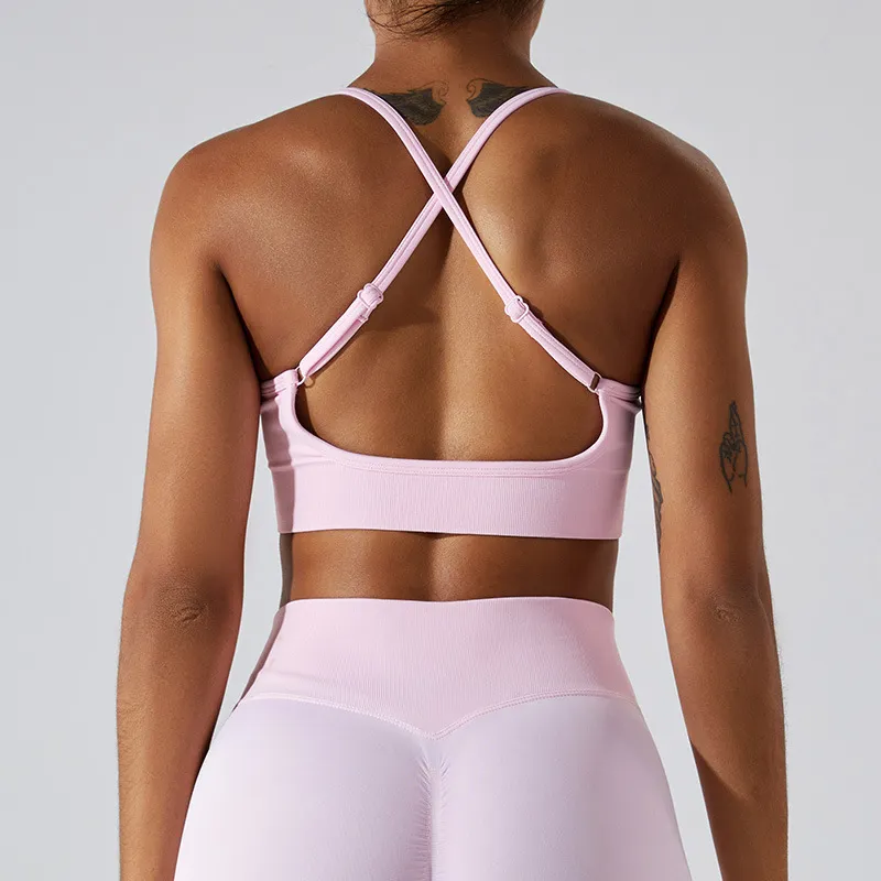 Women Seamless Sports Bra Solid Color Yoga Wear