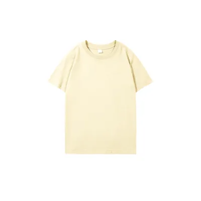 190gsm 100% Cotton Short-Sleeved Kids Children Crew Neck Solid Color T-Shirt Custom