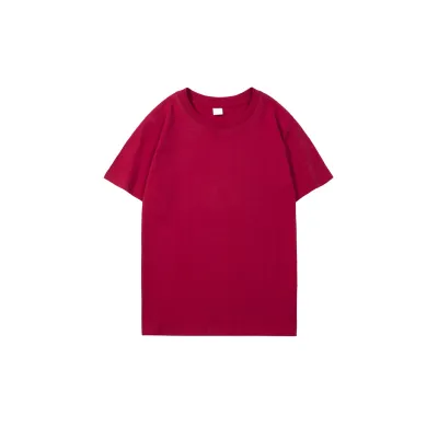 190gsm 100% Cotton Short-Sleeved Kids Children Crew Neck Solid Color T-Shirt Custom