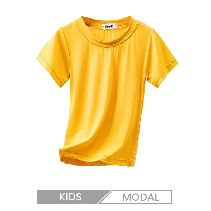 Children Kids Soft Modal Short-Sleeved Summer Ice Silk Crew Neck T-Shirt Custom