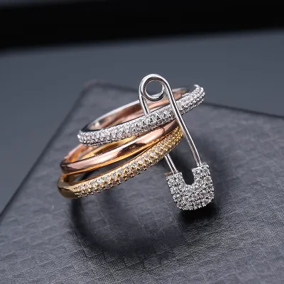 Women Fashion Simple Three Color Ring Detachable Ring