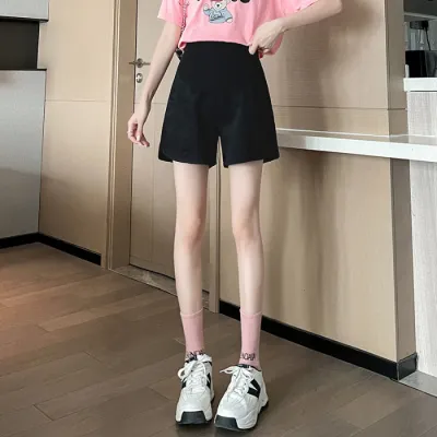 Summer Maternity Stretch High Waist Belly Pocket Shorts