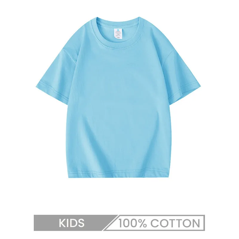 Kids Children'S Cotton Crew Neck Dropped Shoulder Customized Short-Sleeved T-Shirt