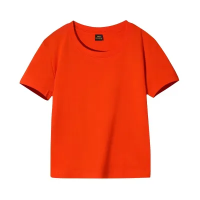 Kids Crew Neck Short Sleeve Advertising Solid Color 100% Cotton T-Shirt Custom