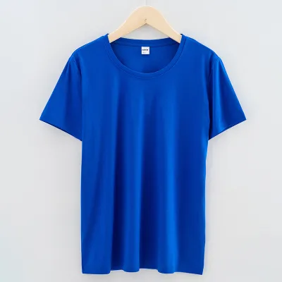 Women's Double-Sided Mercerized Cotton Summer Loose Crew Neck V Neck Solid Color Short Sleeve T-Shirt