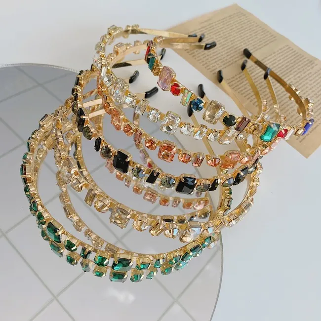 Women's Baroque Full Diamond Alloy Thin Edge Headband Hair Accessories