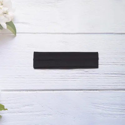 Women's Fashion Solid Color High Elastic Wide Sweat-Absorbent Headband with Letters Text