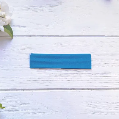 Women's Fashion Solid Color High Elastic Wide Sweat-Absorbent Headband with Letters Text