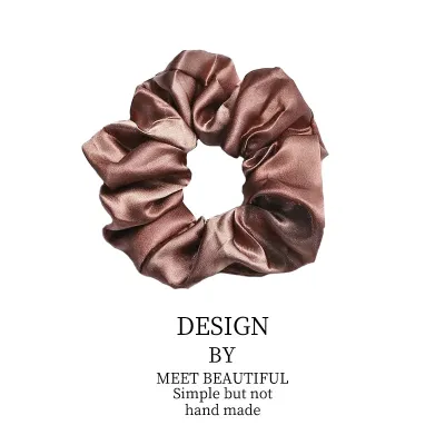 Women Fashion Satin Ribbon Smooth Large Intestine Hair Ring Loose Type Simple