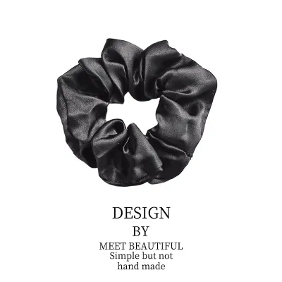 Women Fashion Satin Ribbon Smooth Large Intestine Hair Ring Loose Type Simple