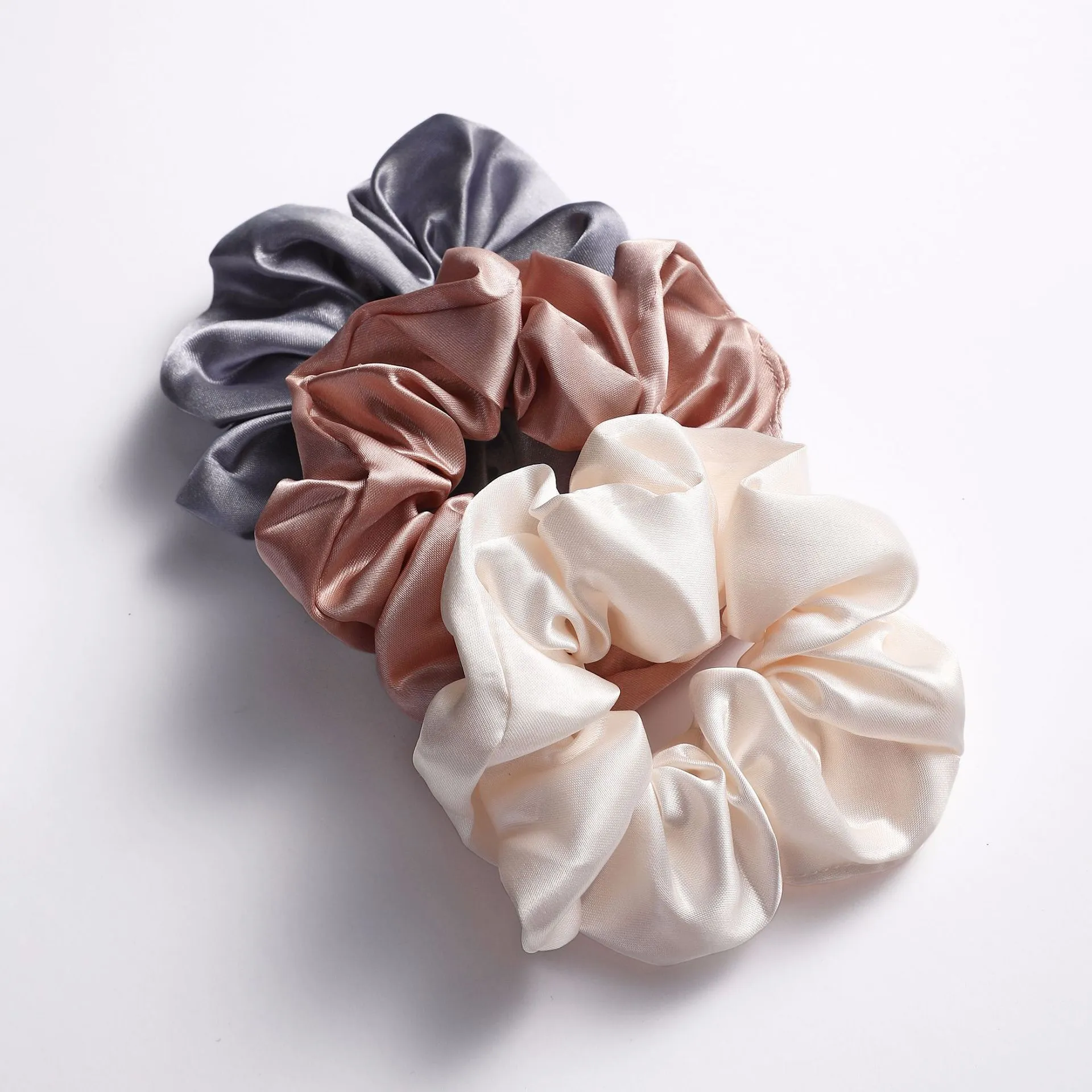 Women Fashion Satin Ribbon Smooth Large Intestine Hair Ring Loose Type Simple
