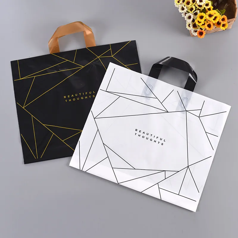 Simple Geometric Plastic Shopping Gift Tote Bag