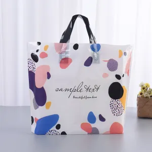 Simple Multicolor Dot Printing Plastic Gift Shopping Tote Bag