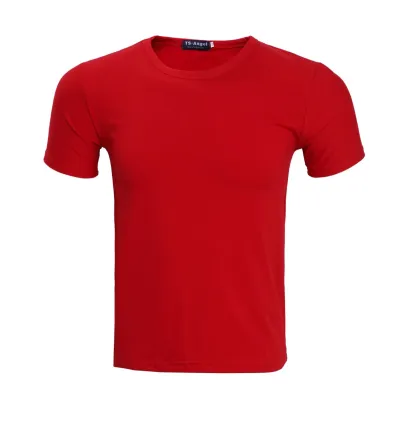 Men Summer Lycra Crew Neck Short-Sleeved Solid Color Advertising Logo Custom T-Shirt