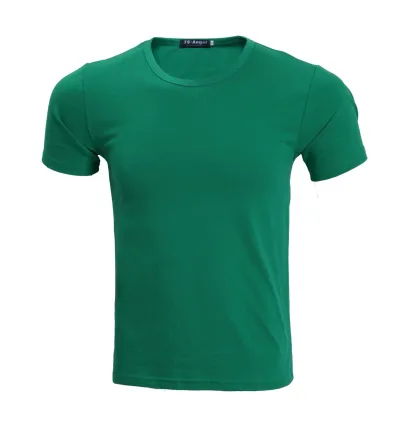 Men Summer Lycra Crew Neck Short-Sleeved Solid Color Advertising Logo Custom T-Shirt