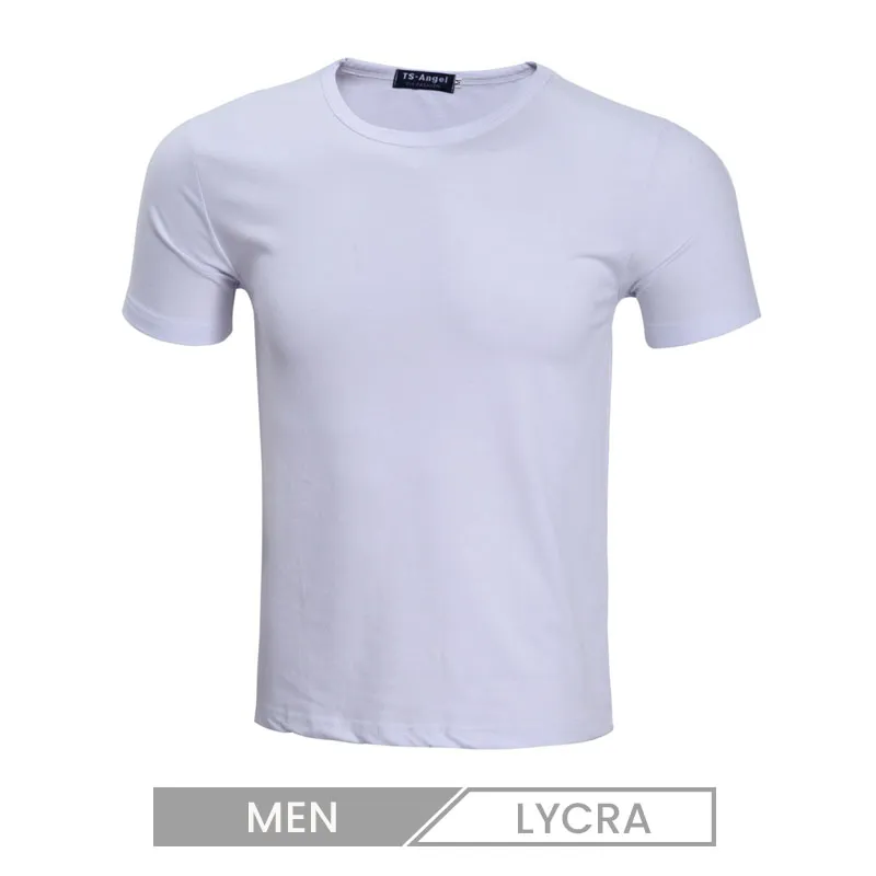 Men Summer Lycra Crew Neck Short-Sleeved Solid Color Advertising Logo Custom T-Shirt