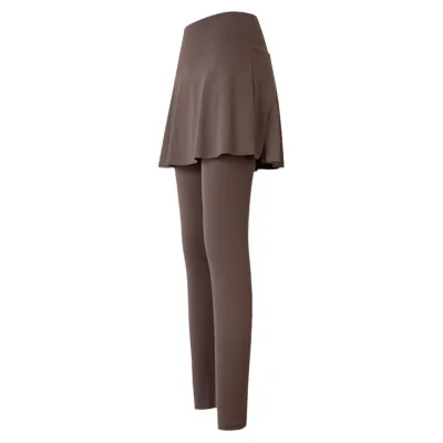 Women Yoga Double-Layer Sports Leggings Solid Color