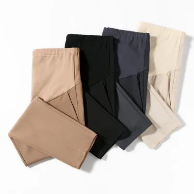 Pregnant Women Casual Solid Color High Waist Straight Pants