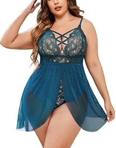 Women Sexy Plus Size Sling Sleepwear Nightdress