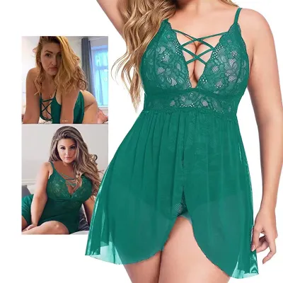 Women Sexy Plus Size Sling Sleepwear Nightdress