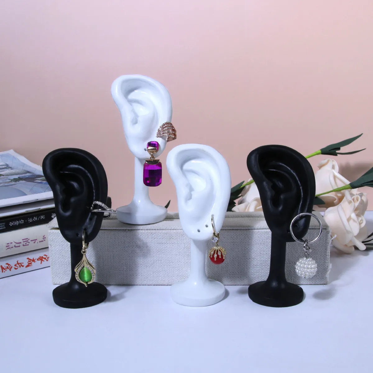 Women Fashion Simulation Ear Earrings Model Display Stand Resin One Layer High Sense