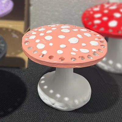Women Fashion Creative Multicolor Mushroom Earrings Storage Display Stand Resin Art Wind