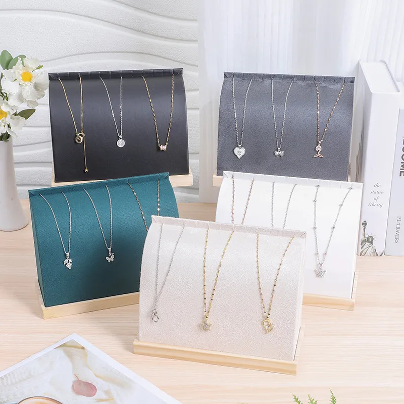 Women Simple Flannel Necklace Jewelry Storage Display Stand