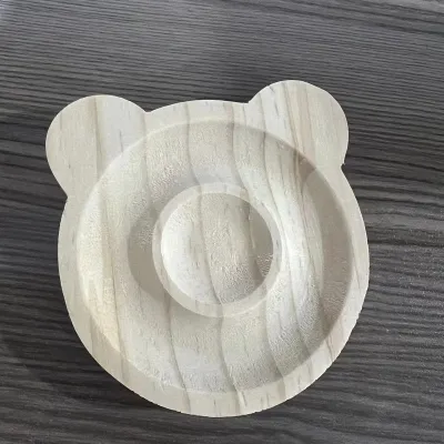 Women Simple Solid Wood Round Bracelet Jewelry Display Tray