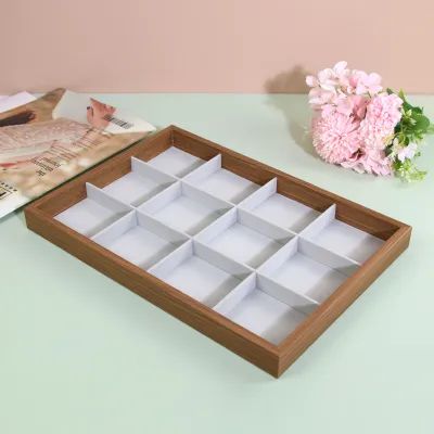 Women Simple Rosewood Jewelry Storage Display Tray 35.7x25x3cm