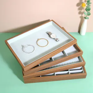 Women Simple Rosewood Jewelry Storage Display Tray 35.7x25x3cm
