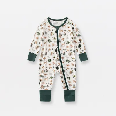Kids Baby Boys Girls Spring Autumn Cute Tiny Flower Rainbow Print Long Sleeve Romper