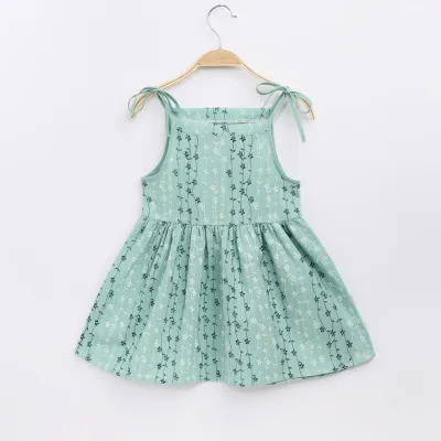 Kids Toddler Girls Casual Cute Tiny Flower Print Strap Princess Dress