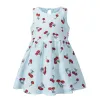8011A-Cotton Linen Lt.Blue Small Cherry