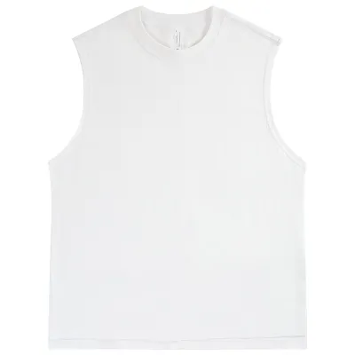 Summer 240gsm 100% Cotton Sleeveless Loose Men Sports Tank Top