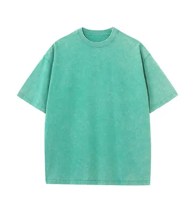 Unisex 230gsm Washed 100% Cotton Short Sleeve Crew Neck T-Shirt