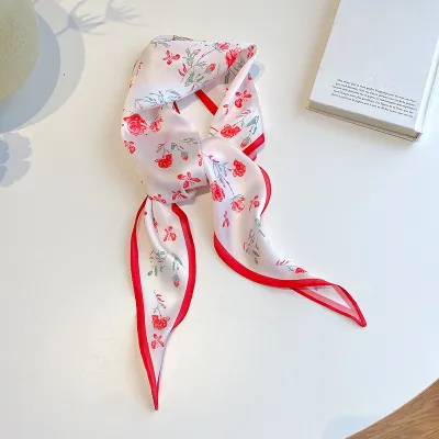 Women's Striped Floral Diamond Print Long Scarf
